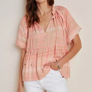 2X HP✨ Anthropologie Pilcro and the Letterpress Peach Blouse